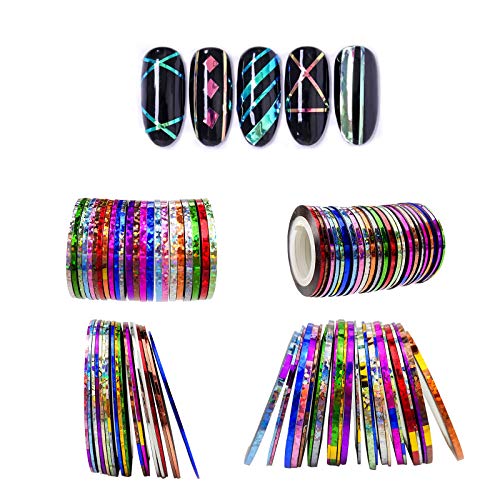 42 Colors Multicolor Mixed Colors Rolls Striping Tape, Multicolor Rolls Striping Tape Line Nail Art Decoration Sticker DIY Nail Tip.