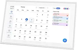 Hyuduo Planejador de Calendário Digital Inteligente de 15,6 Polegadas Organizador Familiar Interativo Tela de Toque Com Gráfico de Tarefas e Moldura Fotográfica para o (Plugue dos EUA 100-240V)