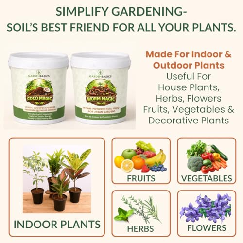 Image of Worm Magic Vermicompost 2.5kg & Coco Magic Cocopeat Powder 2.5kg Combo | Organic Soil Booster for Faster Plant Growth | Ideal for Terrace Garden, Indoor Plants & Potting Mix