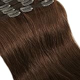 25cm Extensiones de Cabello Humano Clips Double Wefts (Muy Gruesas) De Max Espesor #04 Marrón Medio...