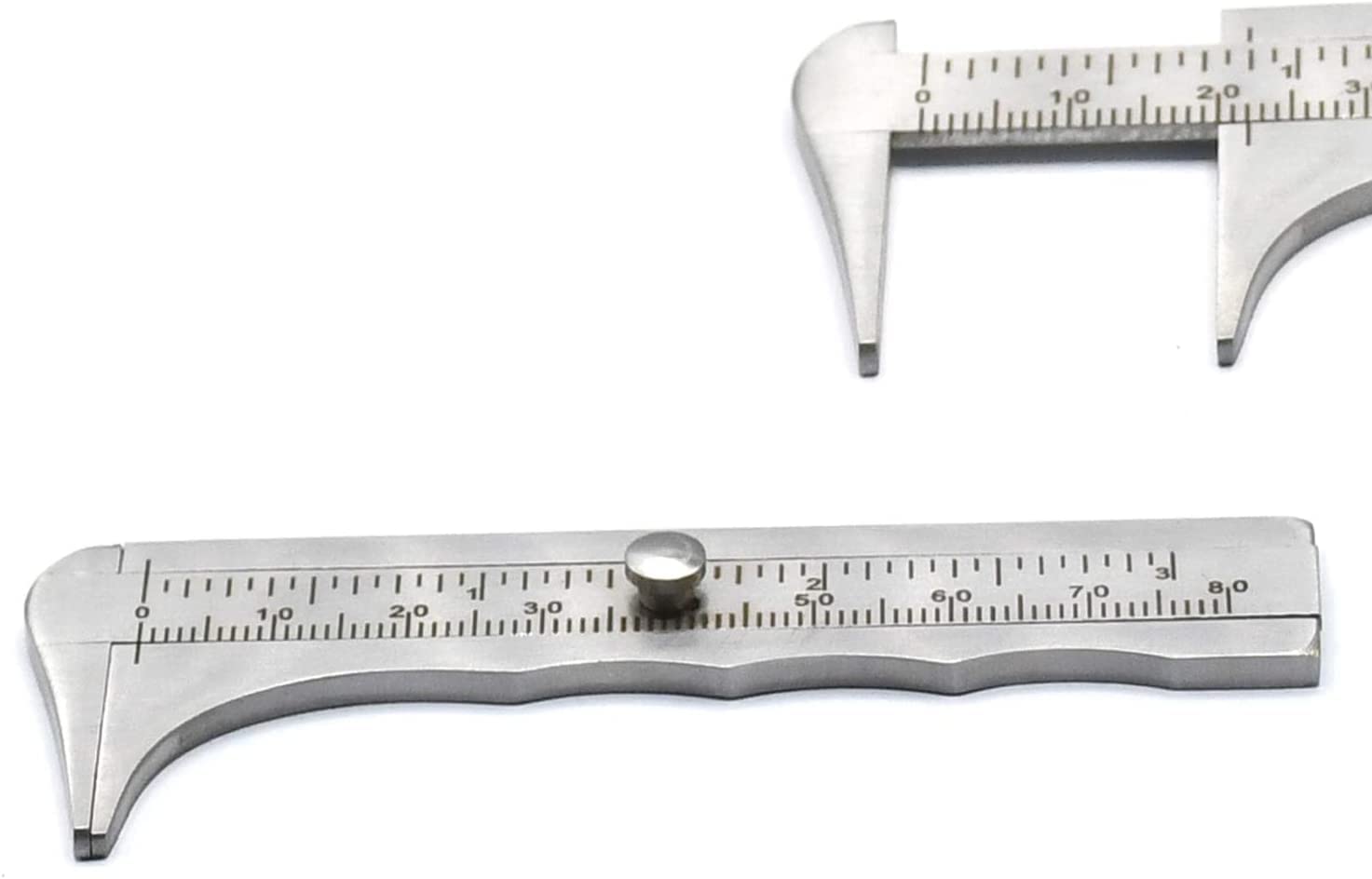AAProTools Caliper Vernier Caliper Stainless Steel Sliding Gauge Vernier Pocket Caliper Ruler Measuring Tool Mini Steel Pocket Ruler(80mm Length)