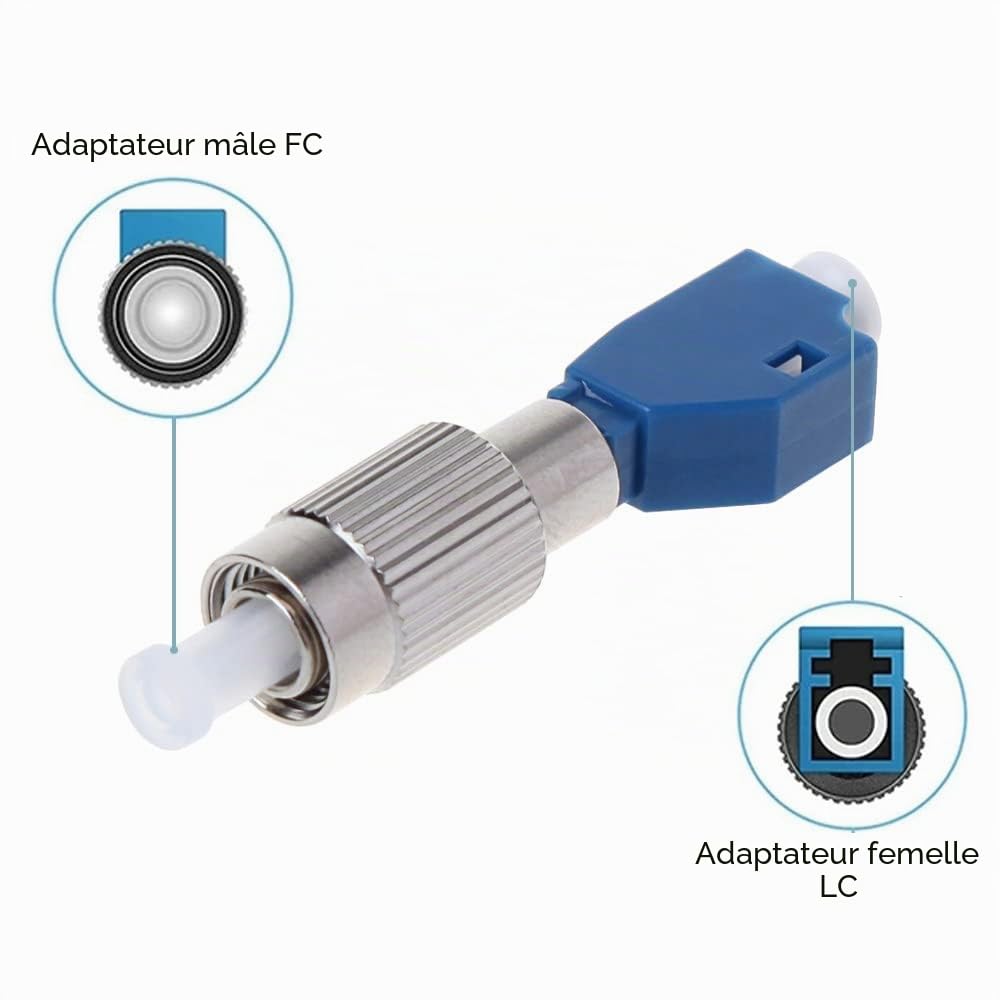 Testeur de Fibre Optique 50MW FTTH, Localisateur visuel de défauts de Type Stylo avec Adaptateur FC-LC, Lumière Rouge, Testeur de Câble 50Km (Jaune)