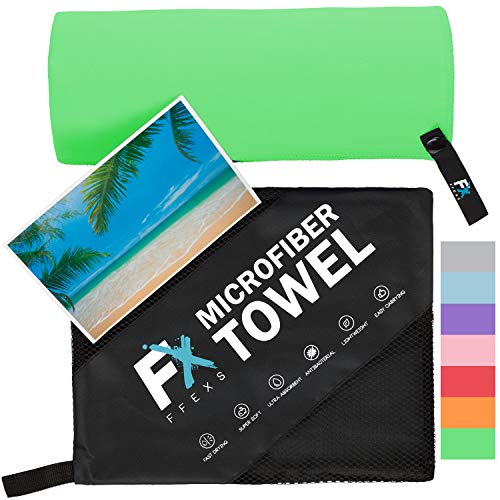 FFEXS Toalla de Microfibra en Todos los Tamaños y Colores para Deportiva Viajar Fitness Nadar - Secado Rapido Super Absorbente - Ideal para Yoga Playa Nadar Fitness Gimnasio - Hombres Mujeres Niños