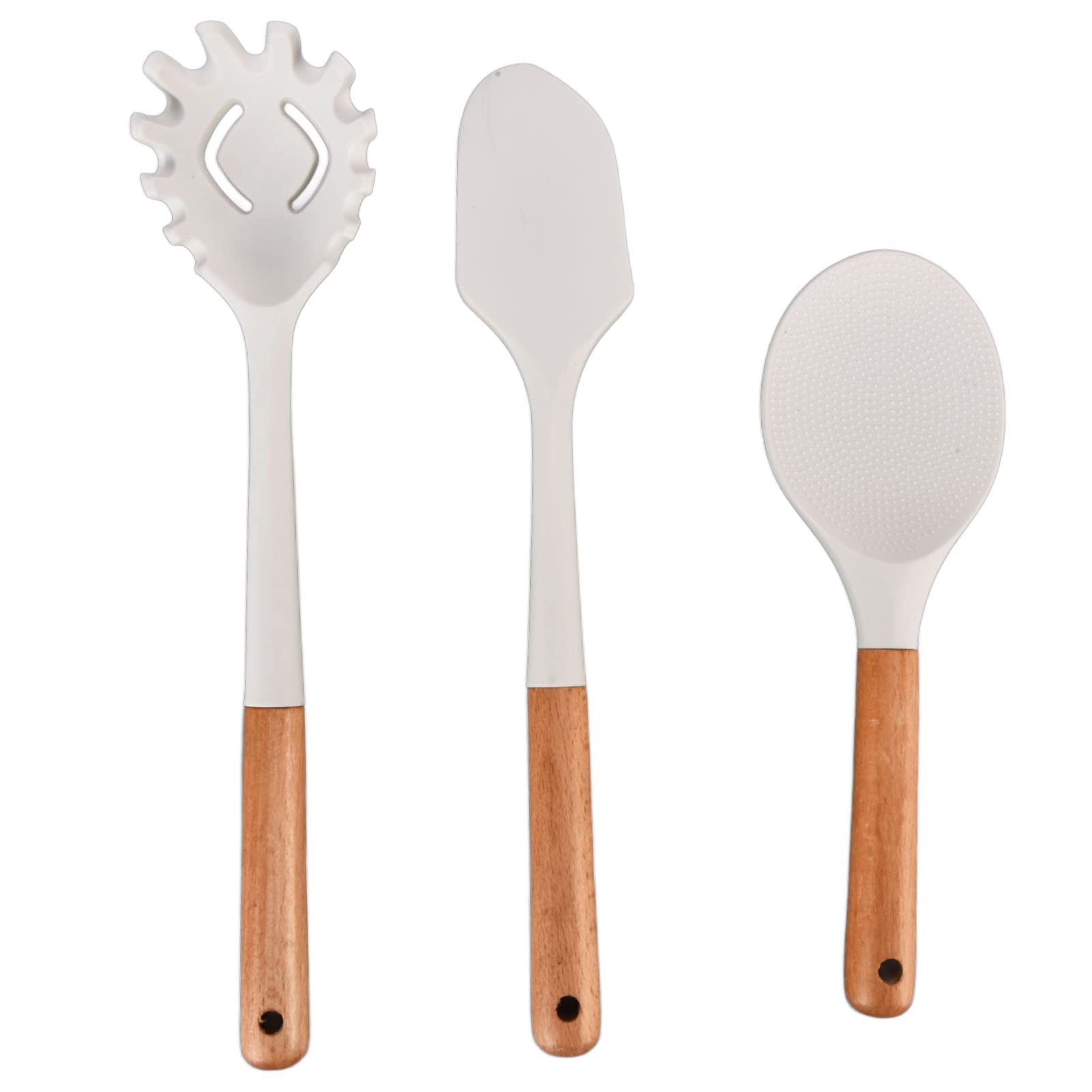 Silikon-Kochutensilien-Set, Modern, Minimalistisch, 12-teilig, Antihaftbeschichtet, Küchenutensilien für die Hausmannskost, weiß, BPA-frei