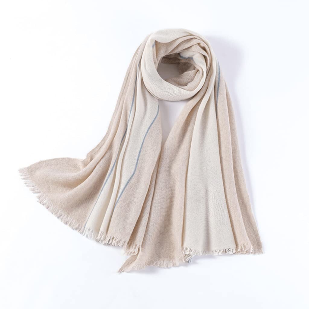RWRAPS Sciarpa a Righe da Ragazza Sciarpa da Studente Sciarpa da Donna con Nappa Sciarpa Scialle Sciarpa Calda Versatile alla Moda (Colore : Bianco, Dimensioni : 185 * 75cm) (White 185 * 75cm)
