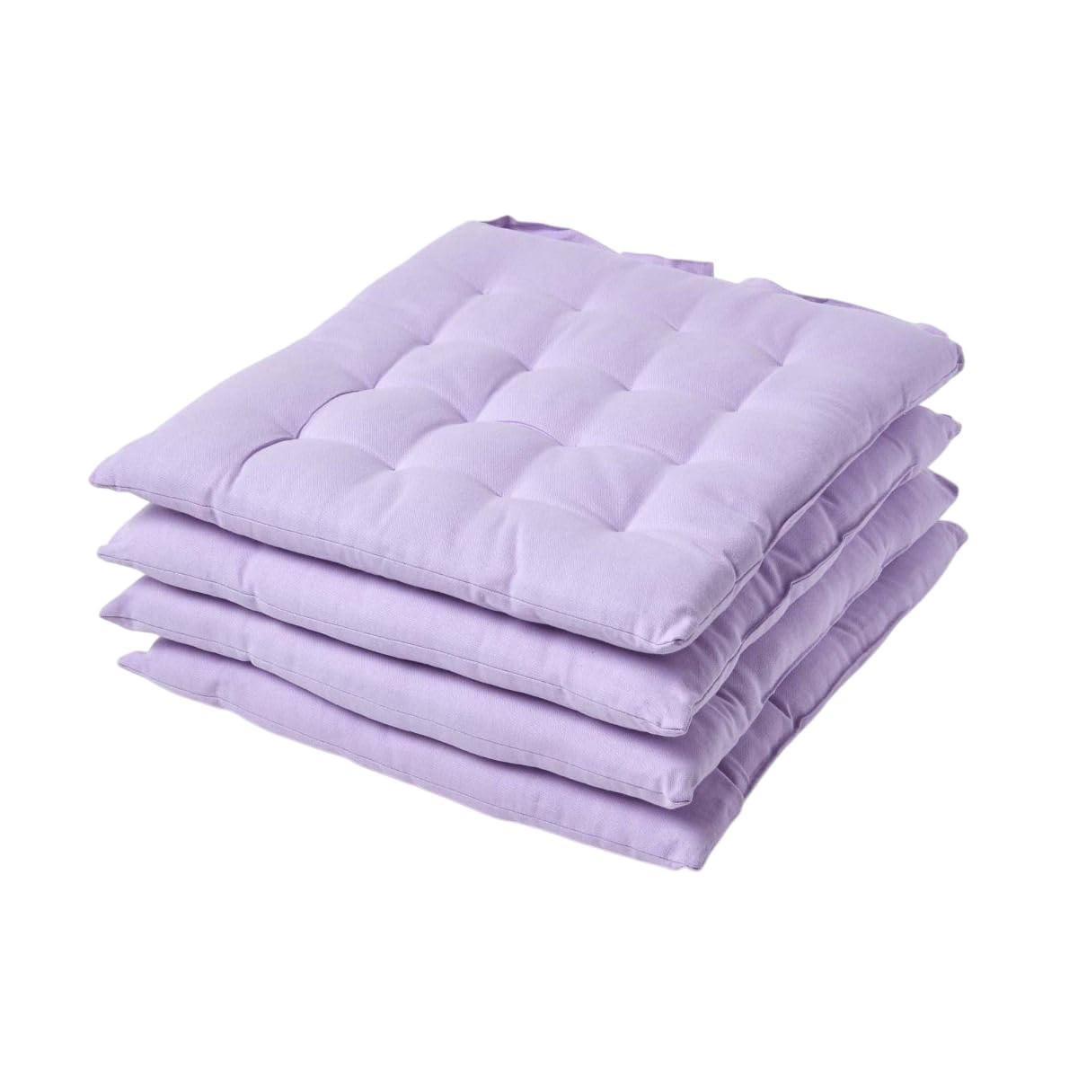 HOMESCAPES Mauve Seat Pads for Dining Chair, Set of 4 100% Cotton Chair Pads with Straps, 40x40 cm — image 1