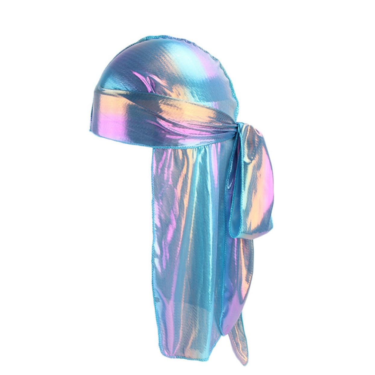 LIFKOME 9piezas Turbante Mujer De Tela Simulada De Seda Reflejada Para Casa y Exterior Azul y Dorado