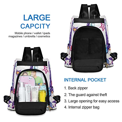 OTVEE Magic Gnomes Backpacks Purse for Women Girls Ladies Anti Theft Fashion Medium Size Mini Shoulder Bag with Keychain3