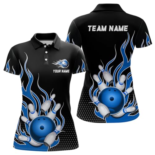 Flame Bowling Shirt for Men & Women - Personalized Team Jersey & Quarter-Zip Polo2