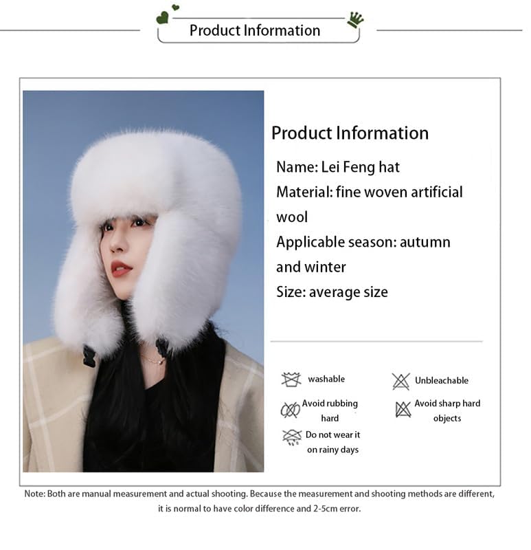 DAISHA Women Men Winter Trapper Hat Ear Flaps Russian Ushanka Trooper Aviator Hunting Hats Eskimo Windproof Ski Snow Cap