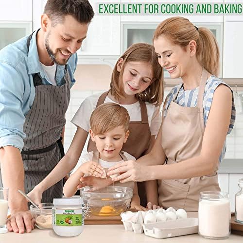 Organic Coconut Oil 500ml for Cooking Baking Hair Skin Body Face - Extra Virgin, Natural, Pure, Cold-Pressed, Unrefined - Vegan Keto Paleo Gluten Free
