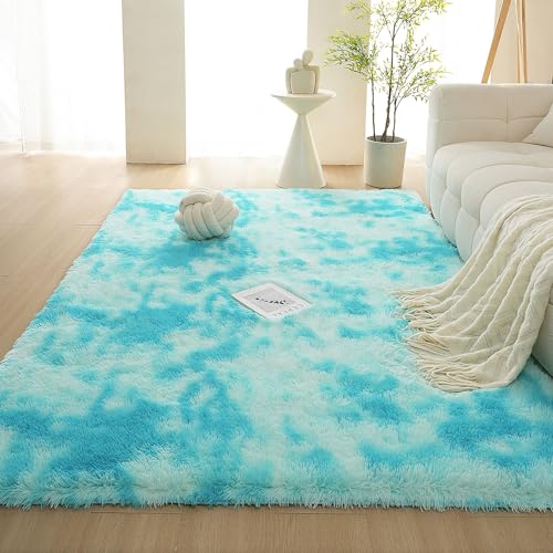 Tapis de sol antidérapant bleu clair pour un salon chaleureux - 2