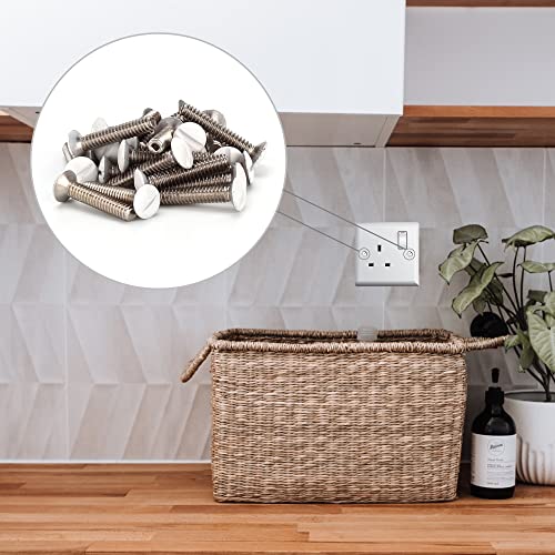 Wellocks Wall Plate Screws 125Pcs #6-32 Thread 1/2" Long Oval Head Milled White Paint Nickel Plated Switch Outlet Cover Screws Light Plate Screws For Wall Plate(Ps612) #TOP4