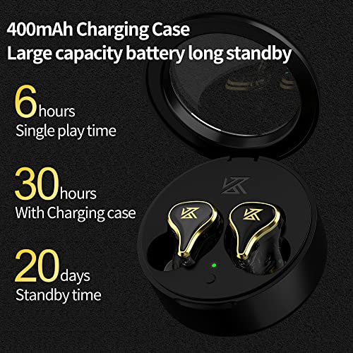 KZ SK10Pro TWS Bluetooth 5.2 Earphone,SK10 PRO Hybrid Driver True Wireless Earbuds, 30h Battery Life, with Smart Touch Control, Quickly Switch Gaming Modes,Support APTX HD Audio/AAC/SBC(Black)