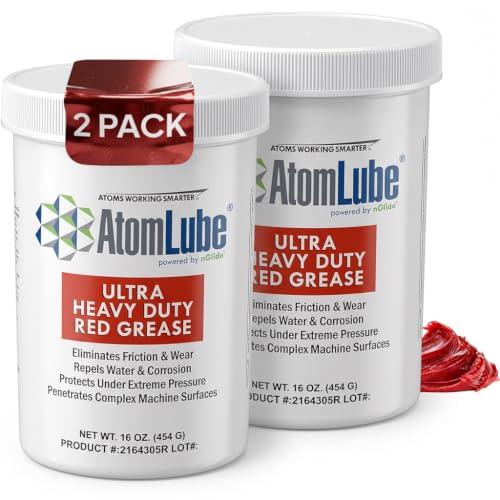 AtomLube Ultra Heavy Duty Red Grease, 2-Pack of 16 oz Jars