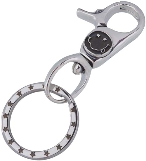 Amazon Abalent アバレント キーチェーン メンズ シルバー925 キーリング スマイル スター 星 メンズ キーホルダー ニコちゃん にこちゃん Silver925 シルバーアクセサリー ウォレットチェーン 通販