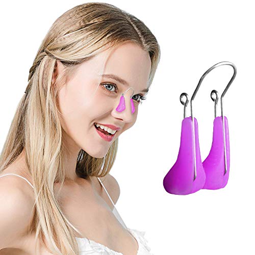 Nose Shaper, Super Soft Nose Clip,Beauty Nose Slimming Device for Men and Women Daily Use,Nose Beauty Up Lifting Ideal for Wide Nose, Low Nose, Inverted Nose, Curved Nose, Big Nose (Purple)