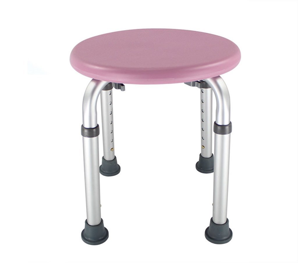 Shower stool Shower chair Bath stool Bath stool Senior citizen Bath chair Pregnant anti-slip housing Aluminum alloy Load capacity 150kg (pink)