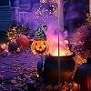 TERESA'S COLLECTIONS Halloween Decorations for Home Outdoor, 36 Glass Solar Lantern Decor with Orange Fun and Spooky Pumpkin Bats, Jack-on-Lantern for Garden Patio Party Gifts for Halloween
