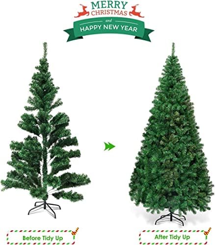 Christmas Tree, Ej.Victor 7ft Christmas Tree with 1346 Tips, Artificial Christmas Tree Xmas Fir Full Bodied with Metal Stand, without Pre Lit Lights, Lightweight and Easy to Assemble