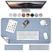 Produktbild Weelth Schreibtischunterlage, Tischunterlage, multifunktionales Office-Mousepad, PU-Leder, doppelseitige Schreibtischunterlage für Büro oder Heimbereich (Hellblau/Silber, 80,1 x 39,9 cm)