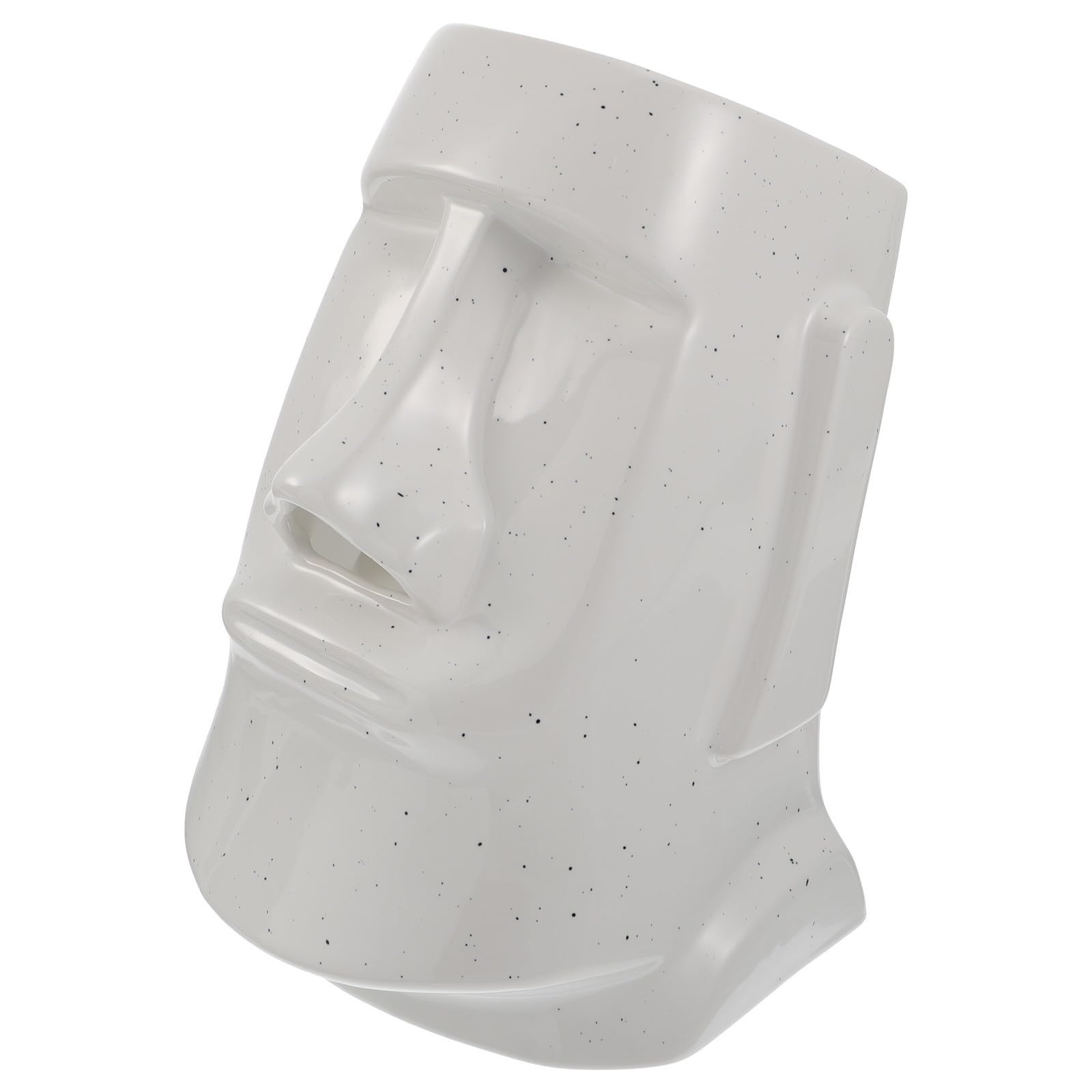 Scatola Fazzoletti Moai in Ceramica Bianca, Eroga dal Naso