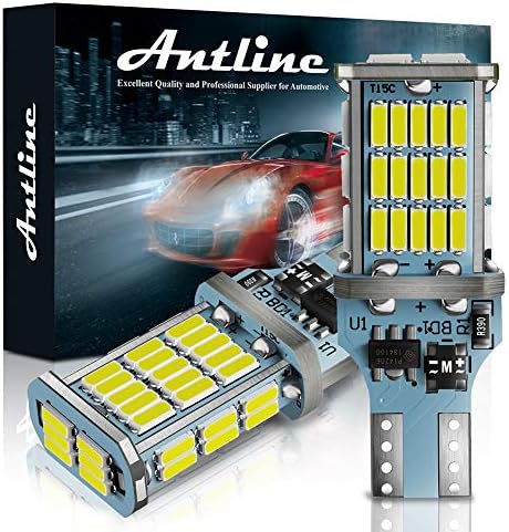 ANTLINE Extremely Bright 921 912 906 T15 W16W LED Bulb White, CANBUS 48-SMD 4014 Chipsets 1300 Lumens LED Replacement for Car Backup Reverse Center High Mount Stop Light Bulbs(Pack of 2)