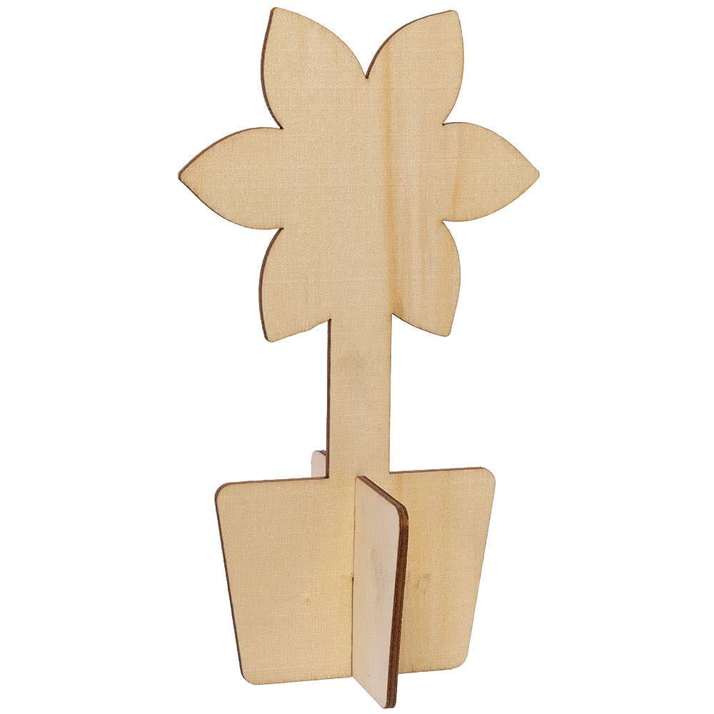 Baker Ross Mohnblumen Bastelset Aus Holz – 3er Pack Für Kinder, Herbstdeko Zum Selbermachen