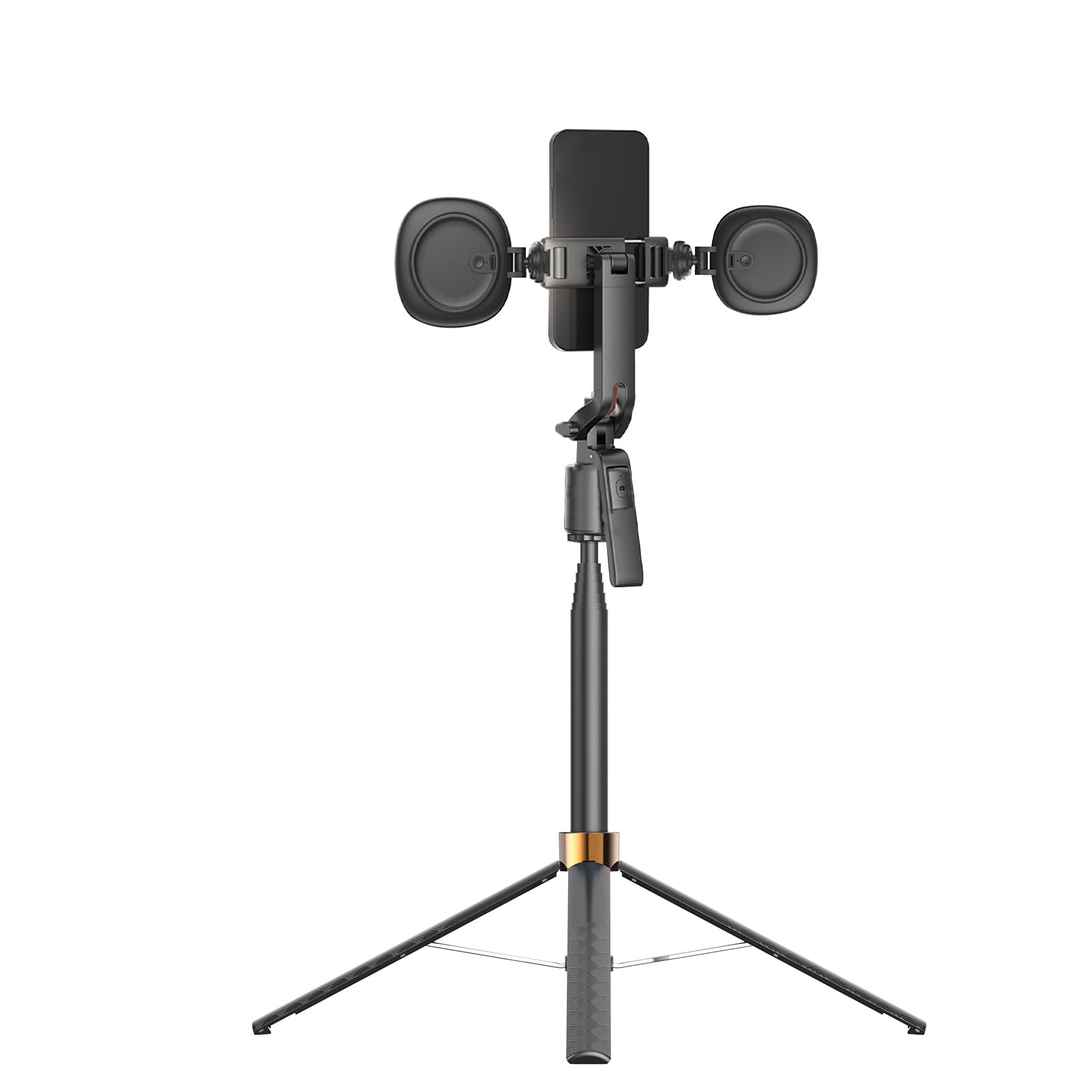 Topiky Selfie Stick con Rilevamento Automatico del Volto, Treppiede con Rotazione a 360° con Controllo Gestuale, Supporto per Telefono Espandibile, Luce di Riempimento per Registrazione Video Vlogging