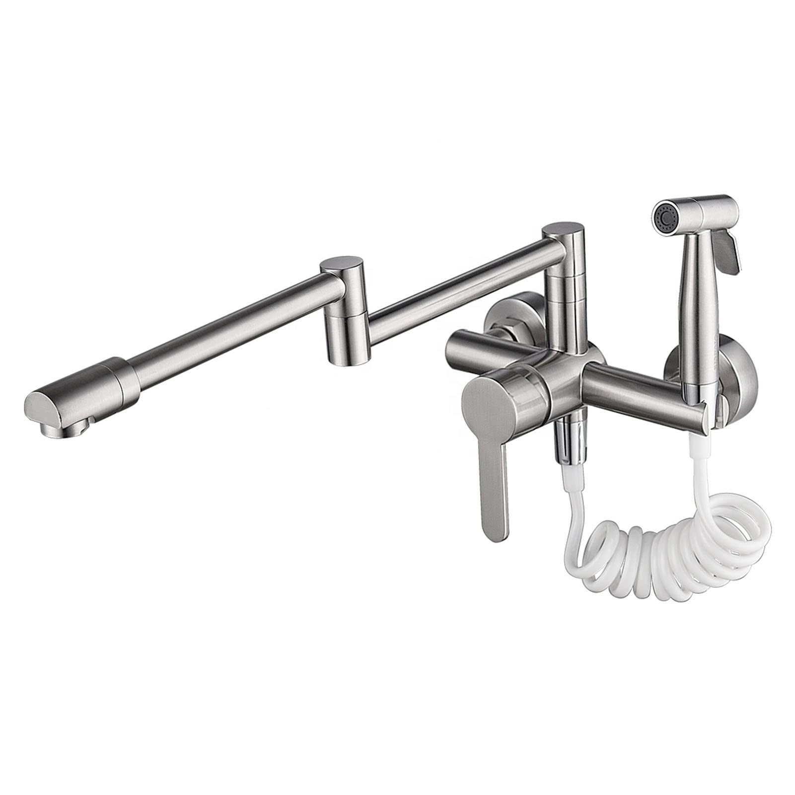 Robinet mitigeur de cuisine en laiton mural avec buse rotative haut de gamme