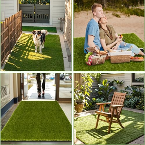 Tapis de gazon synthétique de luxe réaliste pour aménagement jardin et cour