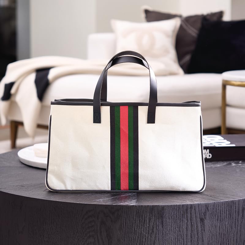 Bolsa Tote Racer Stripe con Asas de Cuero y Forro Impermeable miniatura 2