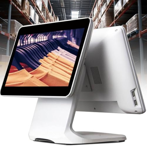 Caja registradora pantalla táctil, caja registradora inteligente todo uno, pantalla táctil dual 15,6 y 13,3 pulgadas, para sistemas POS comercio minorista, restaurantes.