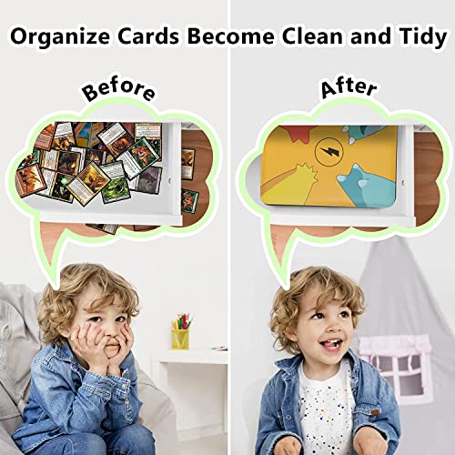Image of Alexvyan Yellow Binder, Card Collector Album Holder for 400 Cards Cartoon Print Zipper Bag Trading Binder Card's Collection Bag Game Case Gift for Kids Boys Girls(50 * 4 * 2)