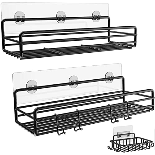 Moforoco-Shower-Caddy-Basket-Shelf-with-Soap-Holder-No-Drilling-Traceless-Adhesive-Shower-Wall-Shelves-Rustproof-Bathroom-Shower-Storage-Organizer