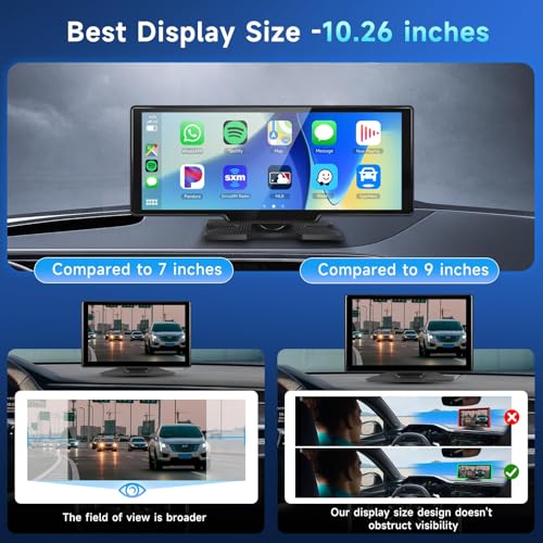 Podofo radio para carro con pantalla 10.26 pulgadas y cámara miniatura 3