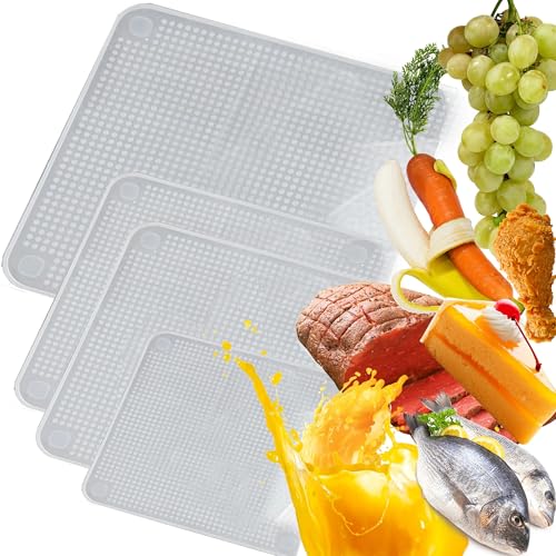 Retoo Silikondeckel Dehnbare und Wiederverwendba, Sicher und Gesund Silikon Stretch Deckel, Universal Abdeckung, Silikon-Frischhalte-Decke für Töpfe, Schüsseln, Becher, Gläser (4 er Platz)