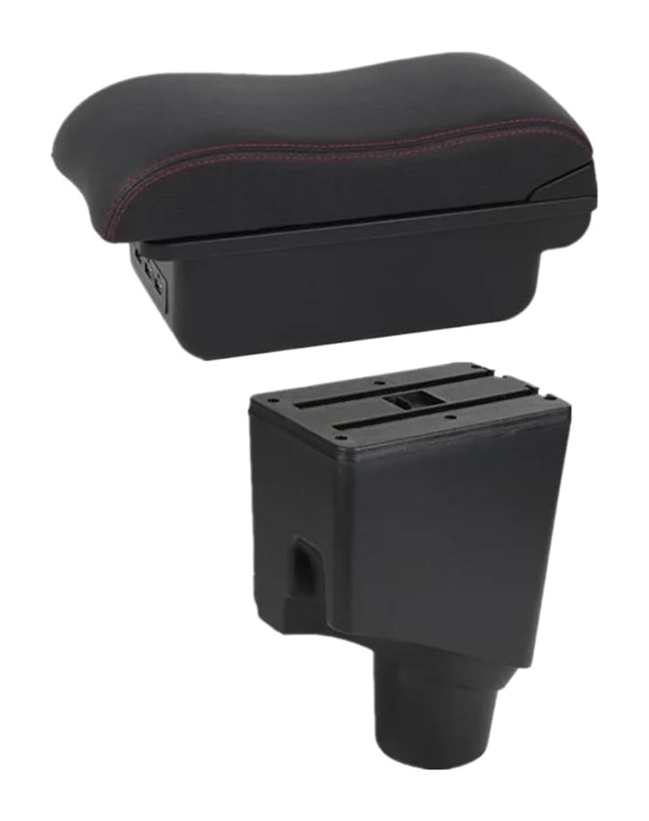 Hckclmbmzw B2 Black Red 3Usb For Toyota For Yaris For Hybrid 2015-2023 Car Armrest Box Interior Dedicated Retrofit Parts Accessories Car Armrest Center Console(B2 Black Red 3Usb)