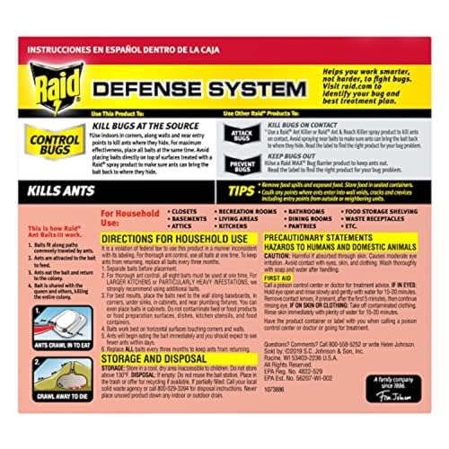 Image of Raid Ant Killer Baits,Child Resistant Bug Killer for Indoor Home Use,0.24 Oz,8 Count (Pack of 12)