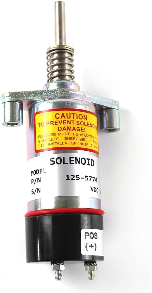 Fuel Shut-Off Valve Solenoid Valve, Compatible with Caterpillar 3406B, 1255774, 24V, Excavator Replacement Part