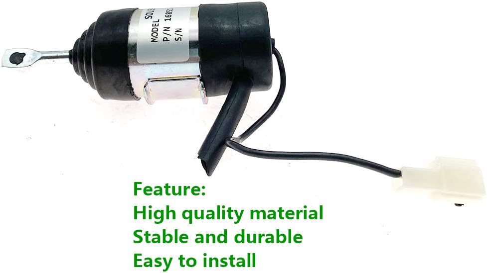 Fuel Shut Off Solenoid for Kubota BX2230D RTV900R RTV900T B7410D BX1500D BX1800D Z482 Z602 D722 Replace 16851-60014 16851-6010 16851-60011 16851-60013 052600-4531 16851-60012 052600-4530 052600-453