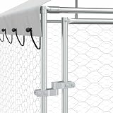 vidaXL Outdoor Hundehütte mit Dach Silber 4x4x2,5m Stahl verzinkt