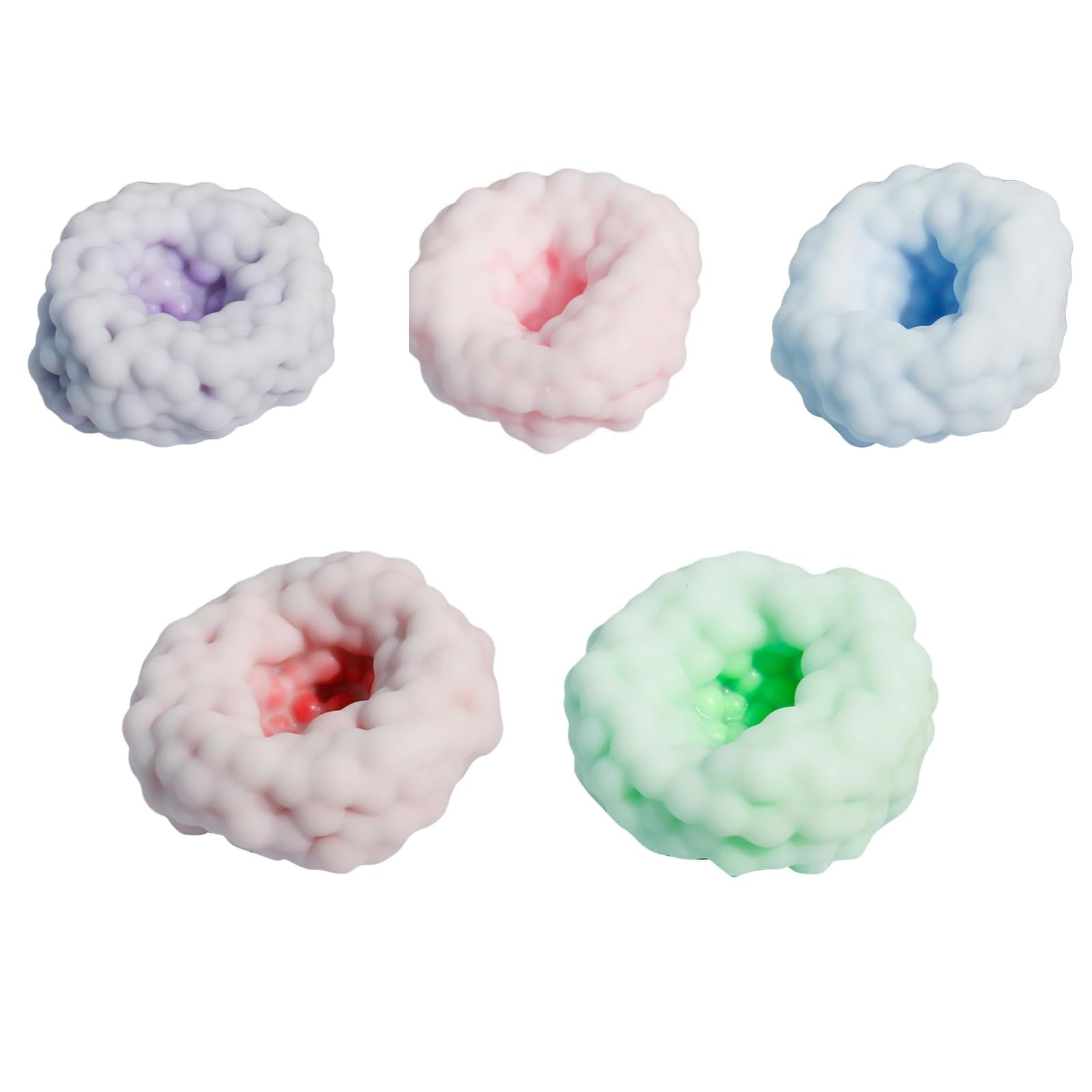 Squishy Stress Balls Fidgets, Sensory Fidget Toy for Anxiety Relief, Soft Textured Stress Ball, Calming Toy for Kids & Adults, Perfect for Office, Home and Travel（5PCS)