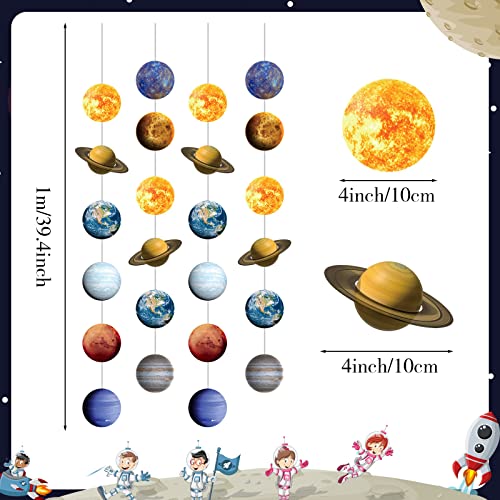 Sistema solar decoración colgante espacial Cindeer con ocho tiras reutilizables 3