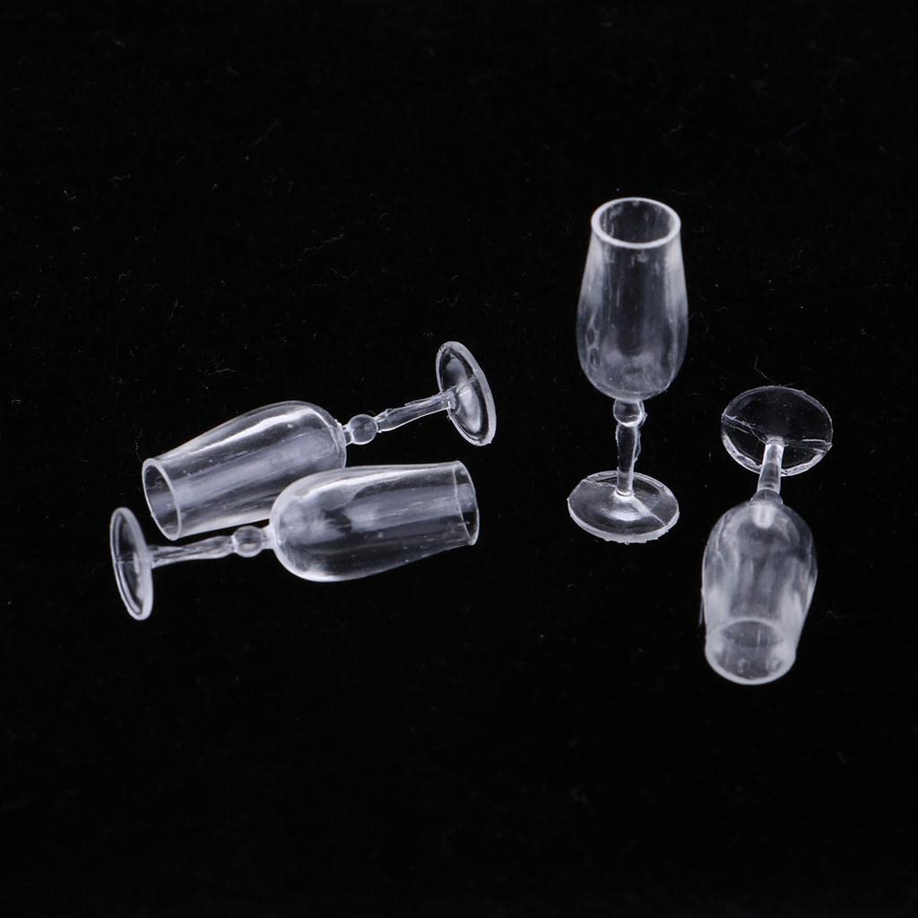 CALANDIS™ 4 Pieces 1/12 Dollhouse Miniature Clear Wine Glass Juice Cup Goblet Model | Cookware & Tableware | Dollhouse Miniatures-image-43