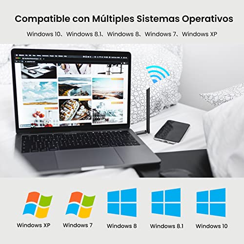 Image of Tenda 650Mbps WiFi Dongle, Wireless USB Adapter for PC /Desktop, Dual-Band 433Mbps (5GHz) 200Mbps (2.4GHz), High Gain 6dBi Antenna Wi-Fi, MU-MIMO, Soft AP Mode, Supports Windows 10 /8.1 /8 /7 /XP,U10