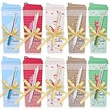 10 Sets Weihnachten Lehrer Kaffeetasse Notizblock mit Stift Lehrer Notizblöcke Kaffeetasse Notizen Einkaufsliste To-Do Notizen mit Stift für Weihnachtsgeschenk, 5 Stile (bunt, niedlicher Stil)