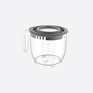 Orret Home 2200ml Covered Mixer Container with Slide-Free Base and Handle, Durable and Versatile Kitchen Tool PP Plastic