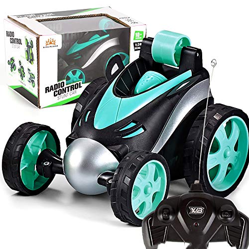 Uuq Inalámbrico Coche Teledirigido,Tumbling Stunt Car,Chico Niño Juguete Camión,90 ° En Posición Vertical,En El Futuro,Crashworthy Carrocería,Green