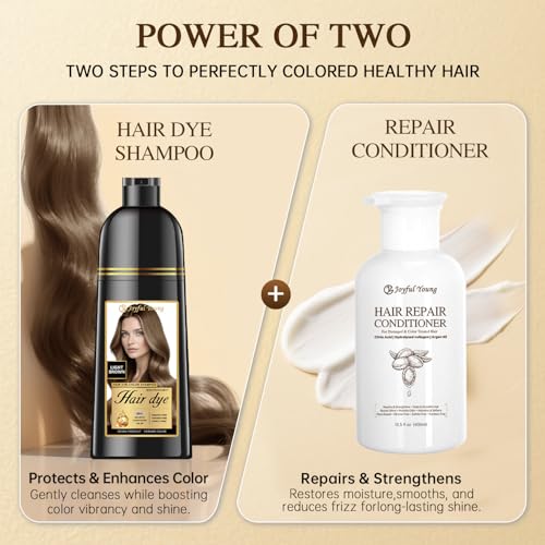 Natural Hair Dye 3 IN 1, Gray Hair Coverage, Color Shampoo